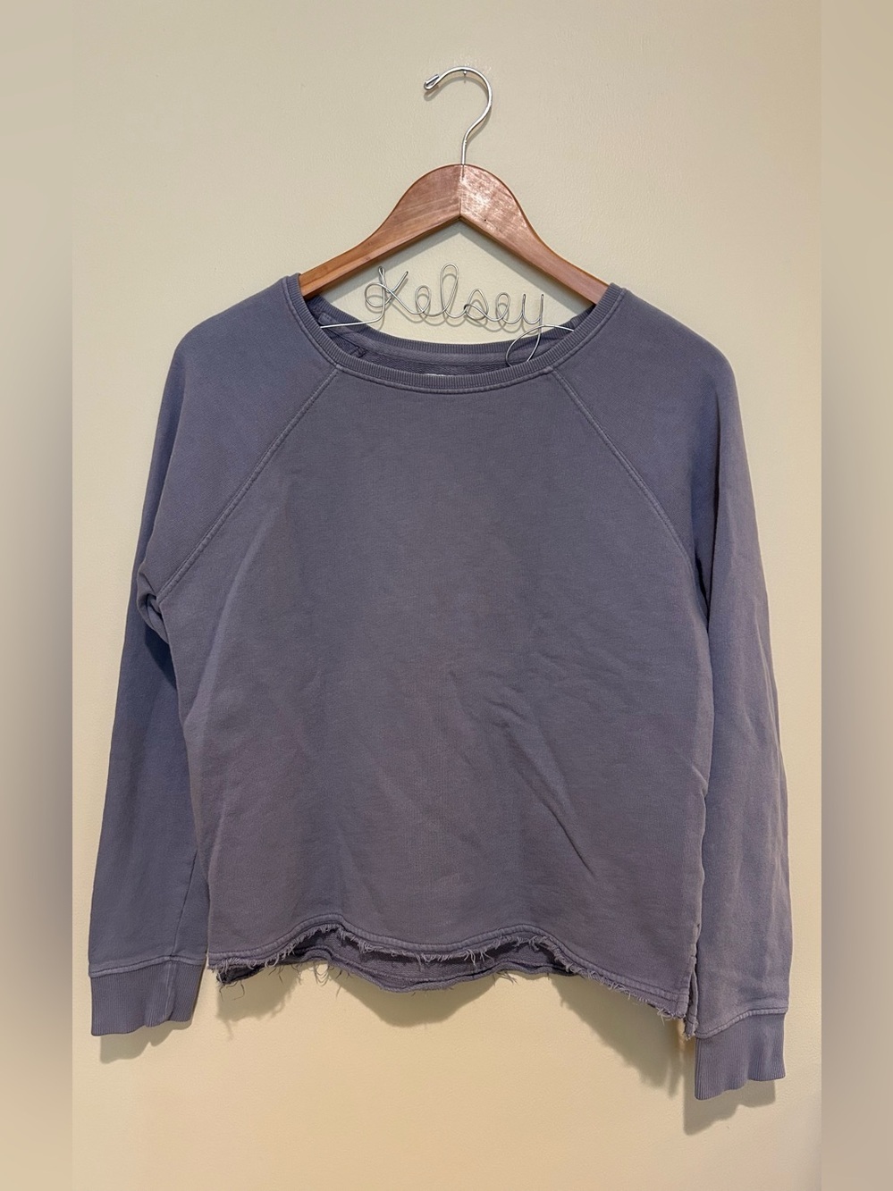 PACT Women's Washed Blue Gray Crewneck Sweatshirt Like New Size XS